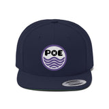 POE Wavey: Purp White Black Flat Bill Hat