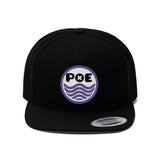 POE Wavey: Purp White Black Flat Bill Hat