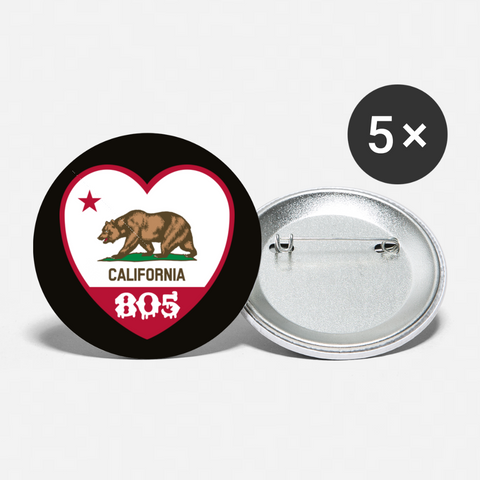 Cali Heart 805 Buttons small 1'' (5-pack) - white