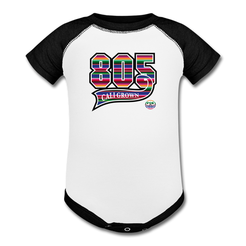 805 Serape Baseball Baby Bodysuit - white/black